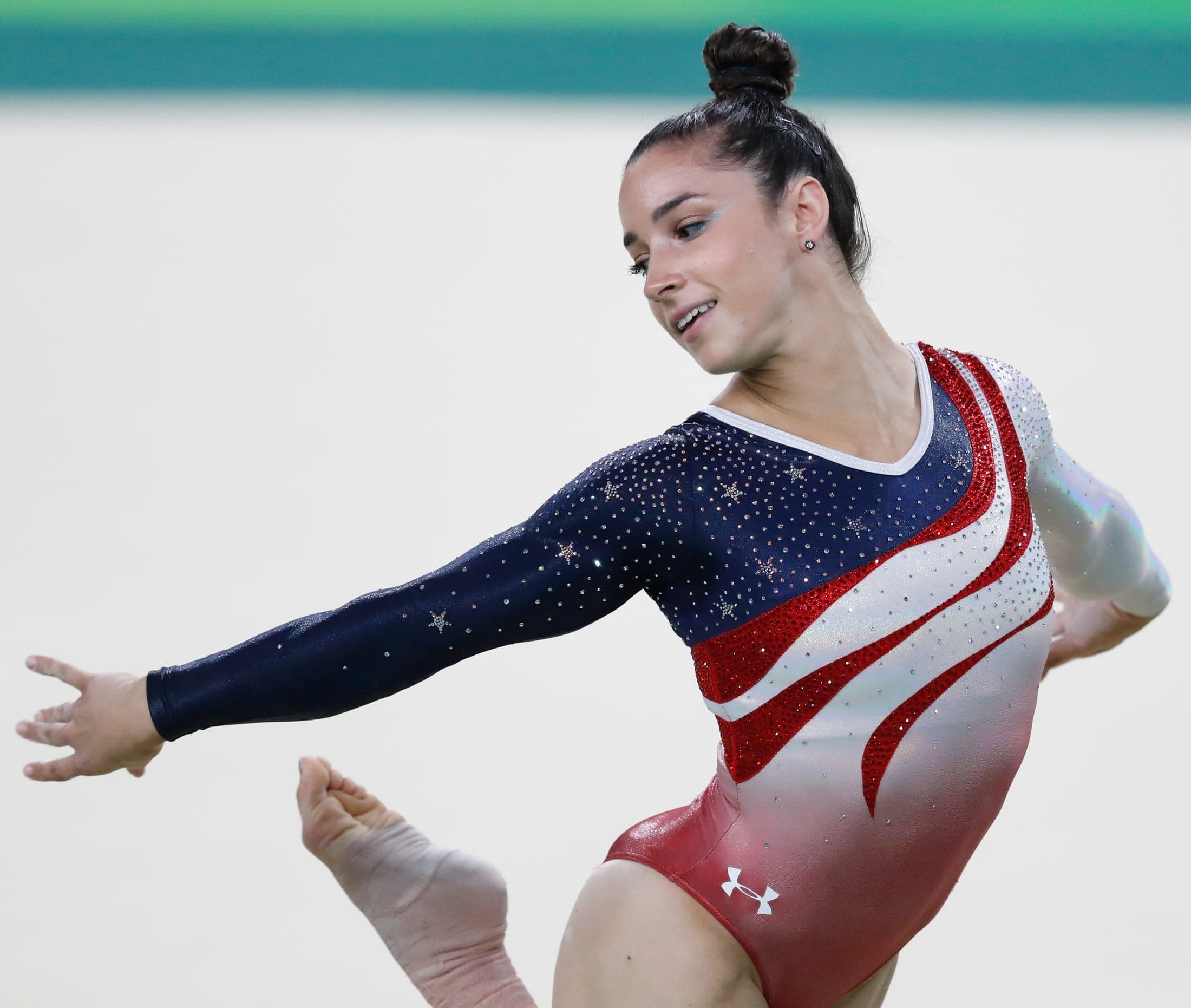 Aly Raisman competing for the United States at the 2016 Rio Olympics