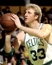 Larry Bird playing for the Boston Celtics