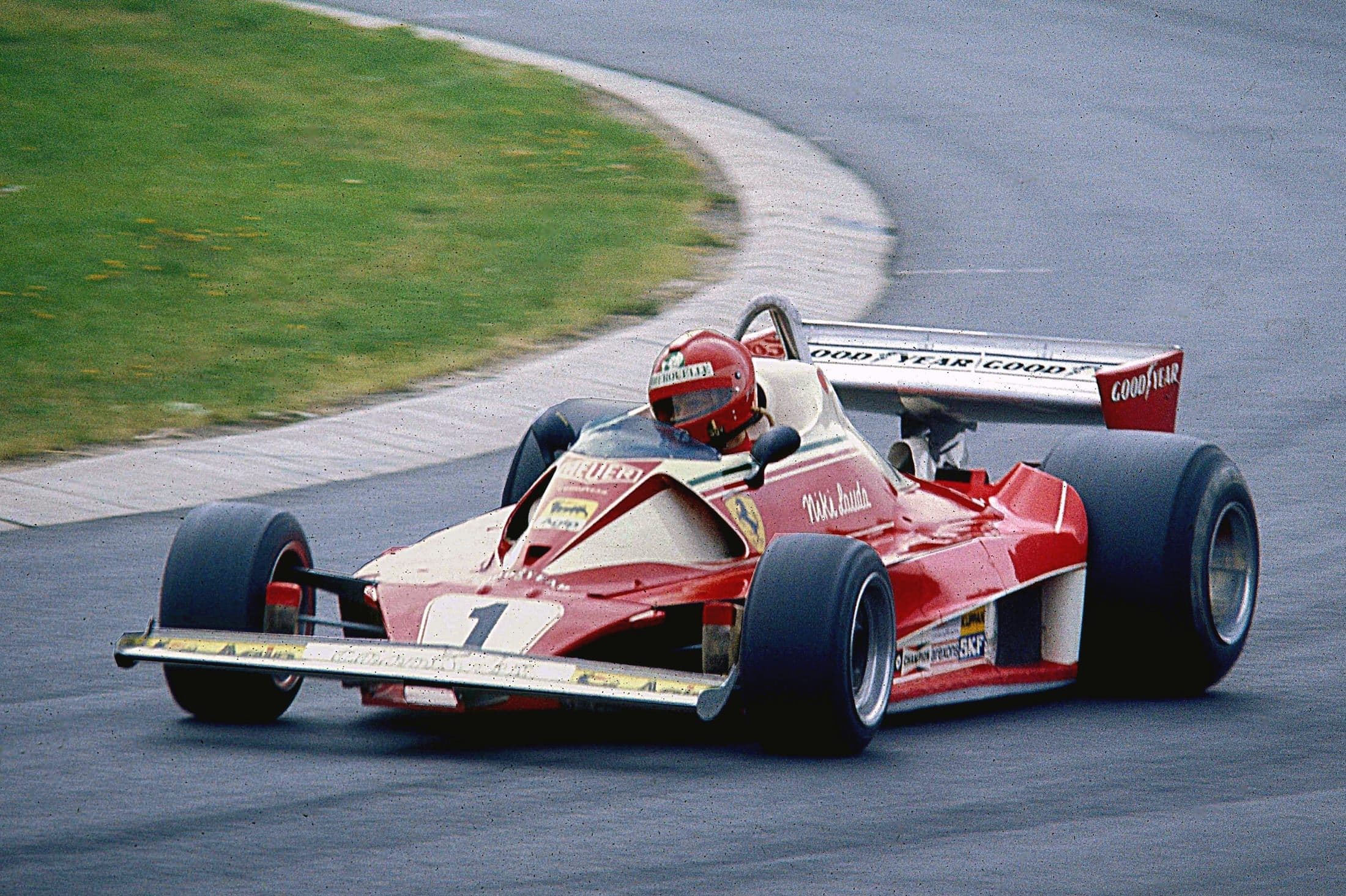 Niki Lauda driving his Ferrari during the 1976 Formula 1 season