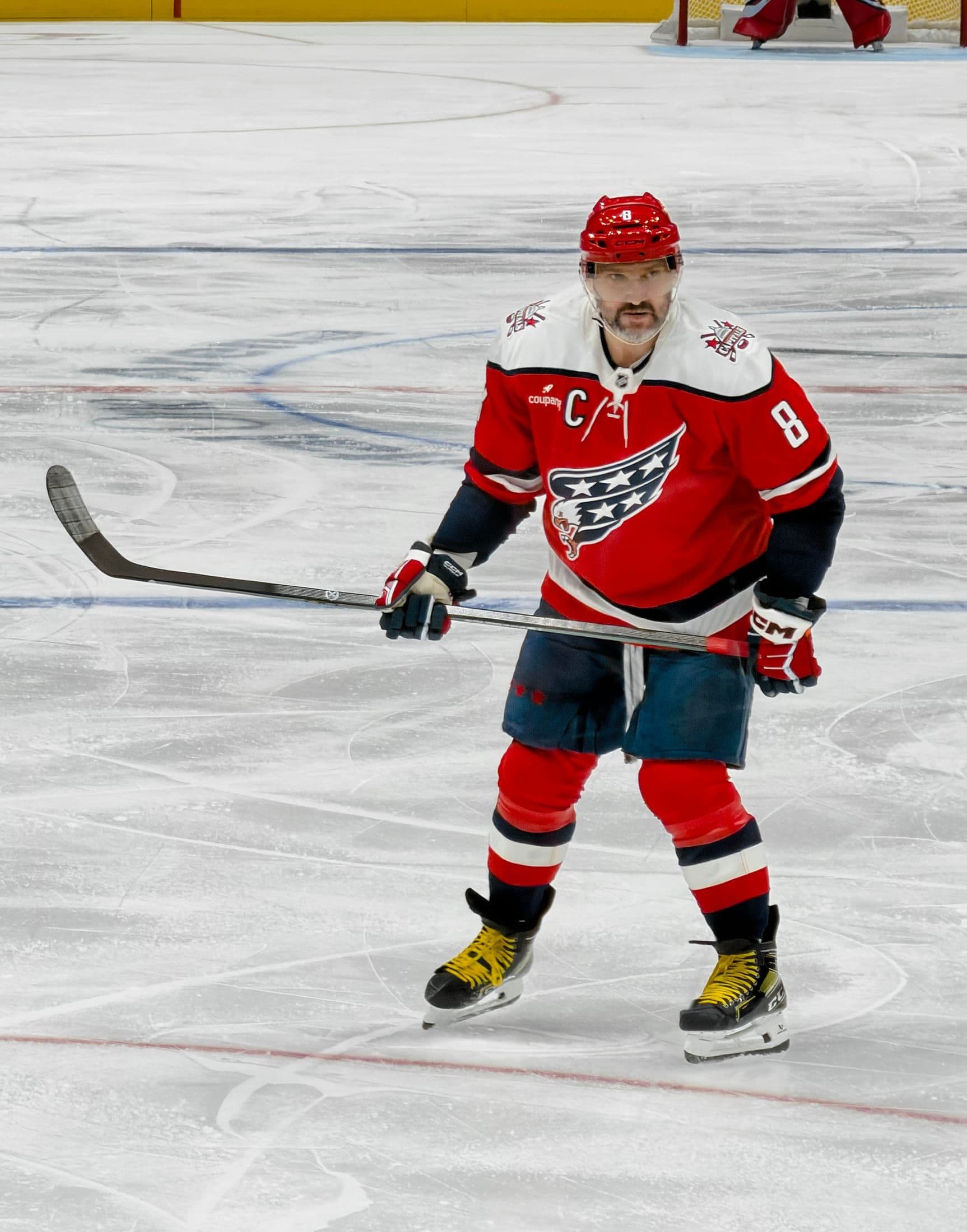 Alex Ovechkin playing for the Washington Capitals as team captain