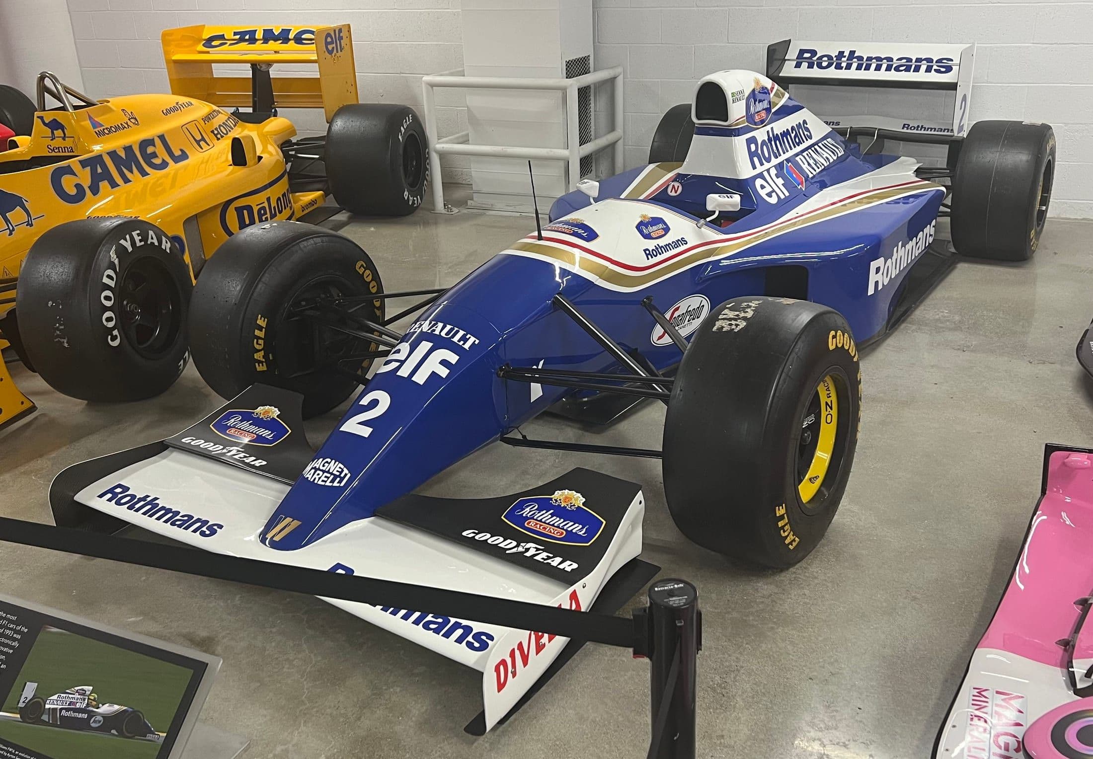 Ayrton Senna's Williams Formula 1 car on museum display