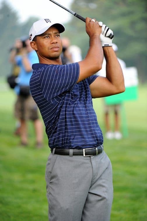Tiger Woods swinging a golf club