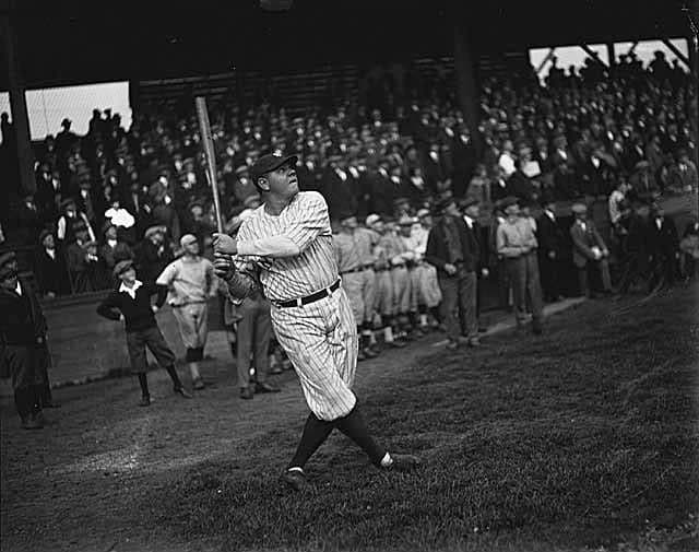 Babe Ruth batting for the New York Yankees