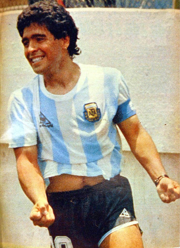 Diego Maradona playing for Argentina