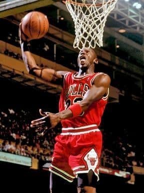 Michael Jordan playing for the Chicago Bulls